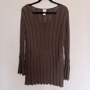 J. Jill Brown Long Sleeve Sweater Size XL